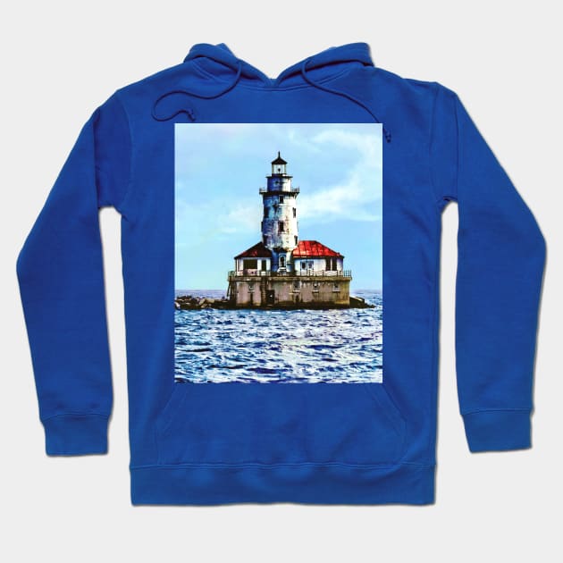 Chicago IL - Chicago Harbor Light Hoodie by SusanSavad